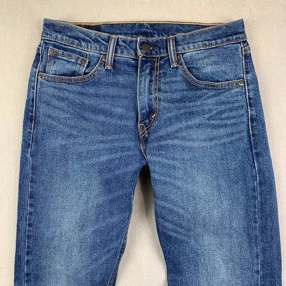 Levis Mens Pants 30 Blue Jeans 505 Regular Fit Medium Wash Strauss Denim 30x28 - Picture 2 of 10